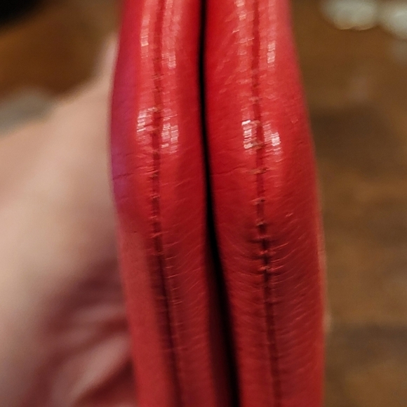 Coach Red Pebbled Leather Wristlet Wallet - Picture 6 of 16